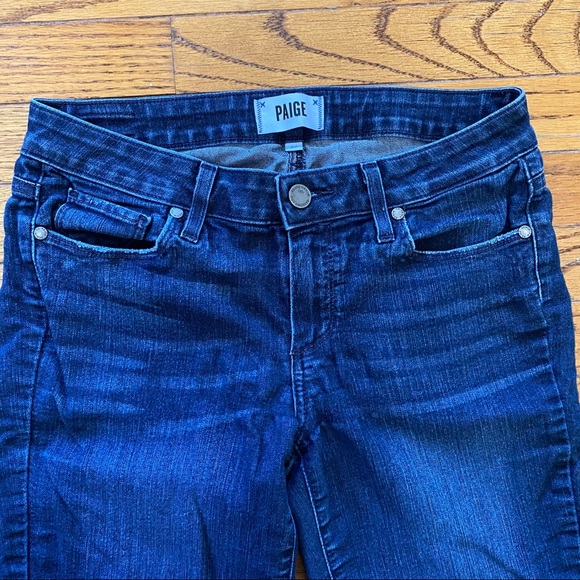 PAIGE Straight Dark Wash Crop Jeans Sz 27 - Picture 7 of 10